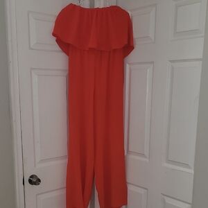 Elegant Orange Off-Shoulder Jumpsuit
